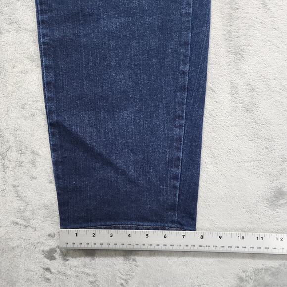 Lee Jeans Womens 12 SHORT Blue Relaxed Fit Side Elastic Mid Rise Stretch Denim - Picture 12 of 13